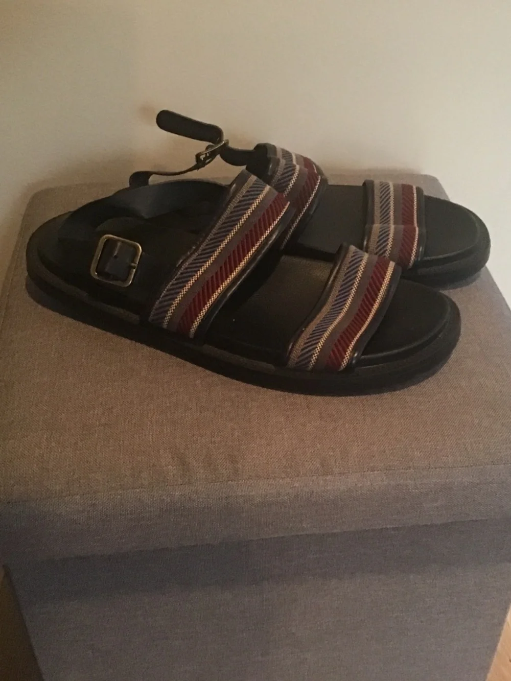 Zara men’s sandals red green and gold size 45 or 11.5